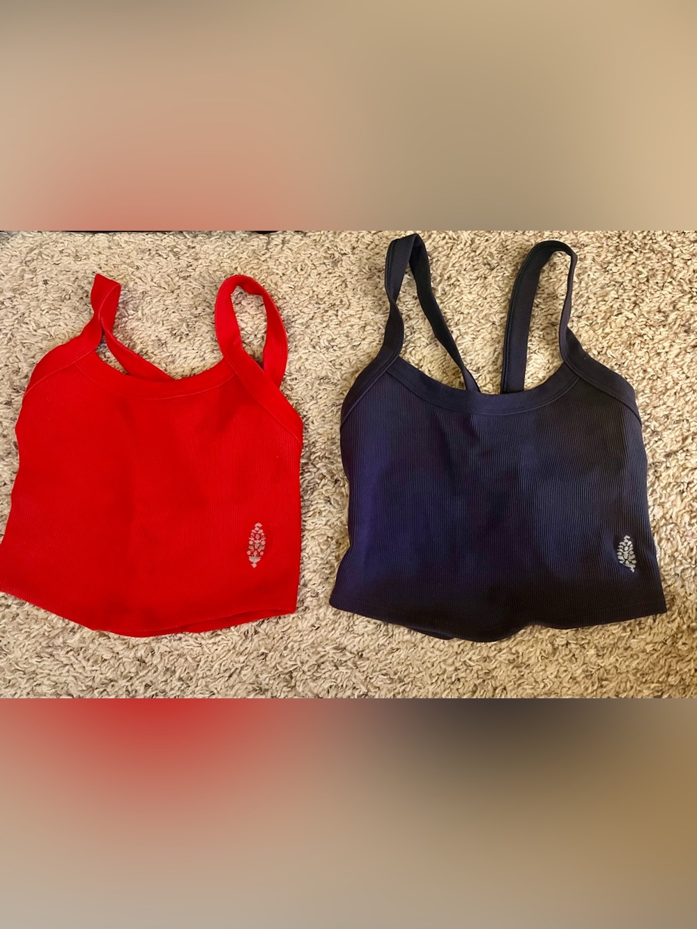 Free people movement All Clear Solid Camis navy and red, size xs/s